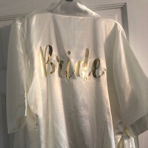 “Bride” satin robe